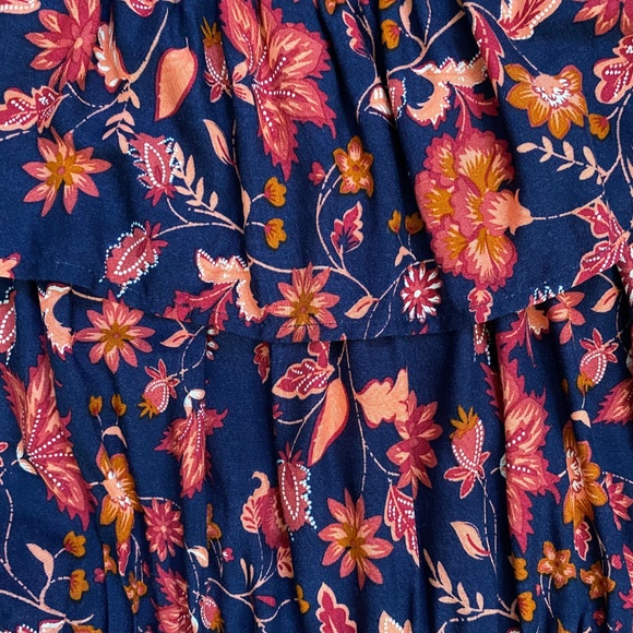 Band of Gypsies Off-Shoulder Drawstring Tassel Waist Boho Floral Romper Size S - Picture 6 of 9